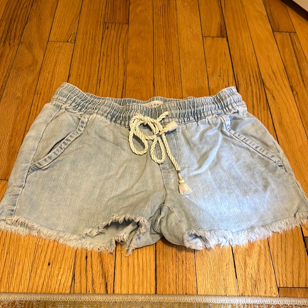 LOFT denim drawstring shorts sz XS